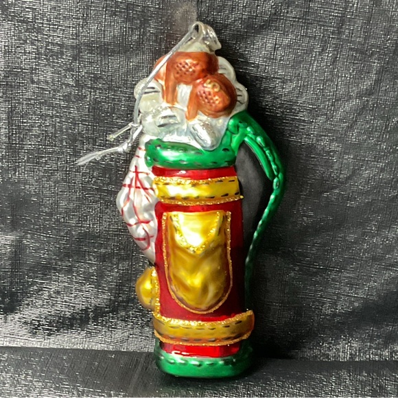 VTG Dept 56 Handpainted Mercury Glass Golf Bag & Clubs Christmas Ornament - Picture 2 of 4
